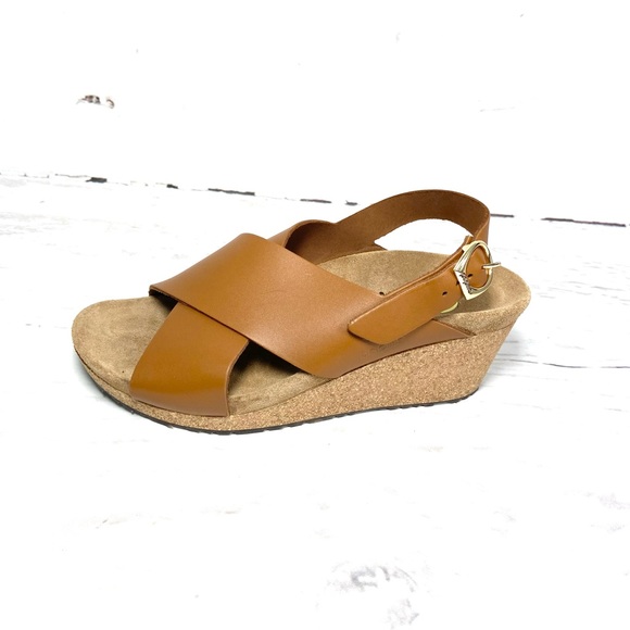 Papillio Samira Shoes Women's Brown Sandals Slingback Cork Wedge